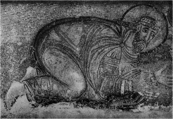 Лев мудрый перед Христом. Мозаики церкви св.Софии. 9 в.