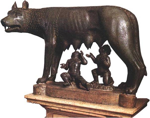 Волчица с Капитолия. V в. до н. э. Рим, Музей Капитолия.
