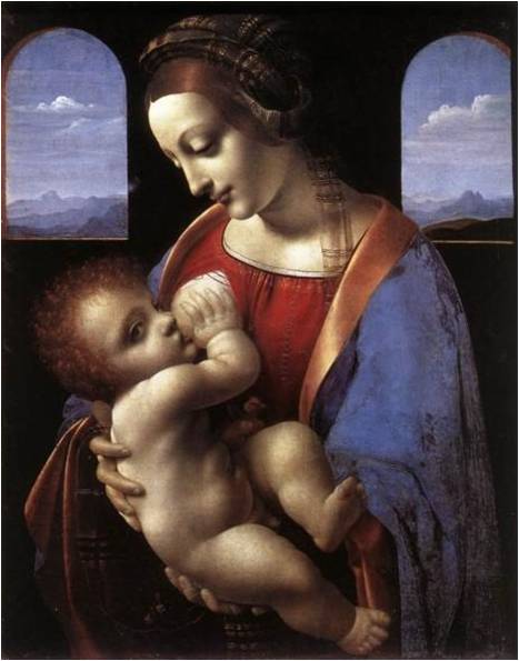 Мадонна с младенцем (Мадонна Литта) . 1490—91.