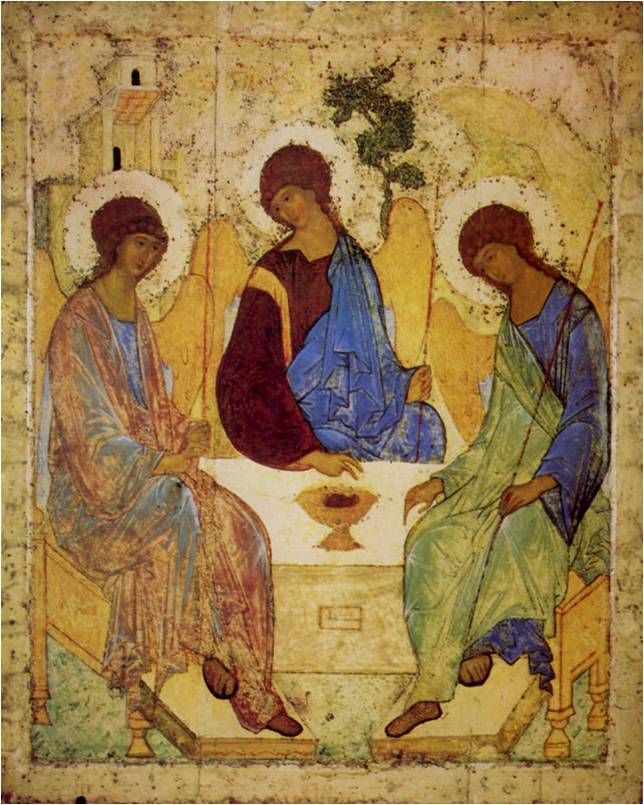 А.Рублев. Икона Троица. Ок. 1411.
